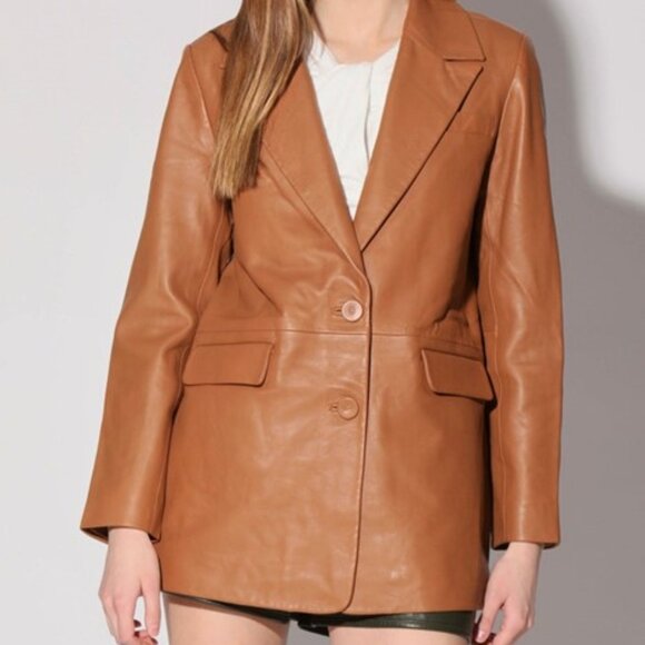 WALTER BAKER LAMB LEATHER BLAZER NWT - Picture 2 of 4